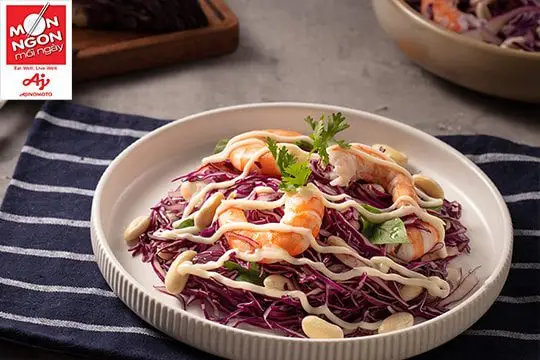 Bắp cải t&iacute;m trộn t&ocirc;m