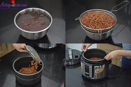 c&aacute;ch nấu ch&egrave; đậu đỏ nước cốt dừa 2