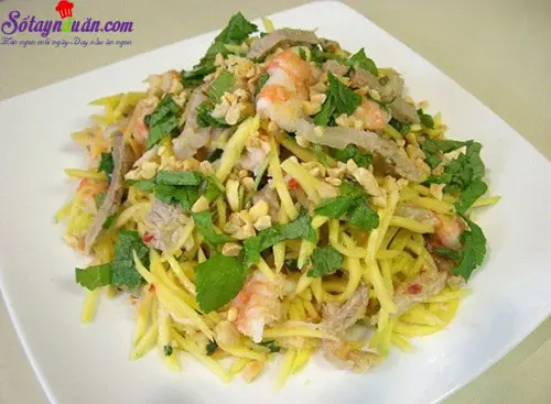 c&aacute;ch l&agrave;m gỏi xo&agrave;i t&ocirc;m thịt