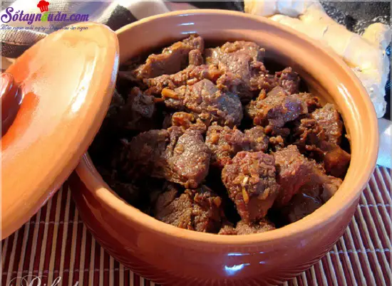 c&aacute;ch l&agrave;m b&ograve; kho gừng sả 3
