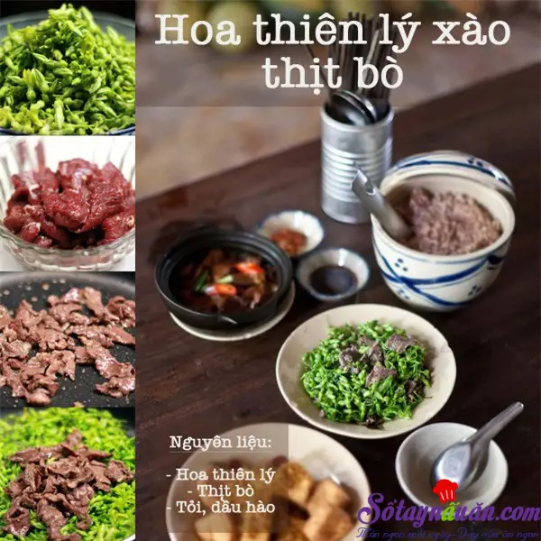Hoa thiên lý xào thịt bò