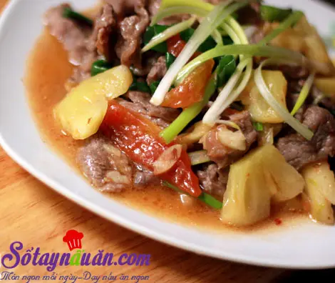Thịt bò xào dứa thơm ngon bổ dưỡng