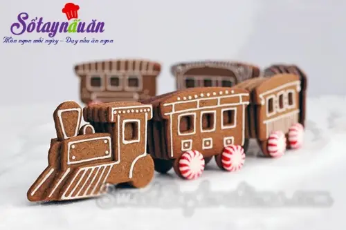 Cách làm bánh quy gừng hình đoàn tàu đón Giáng sinh