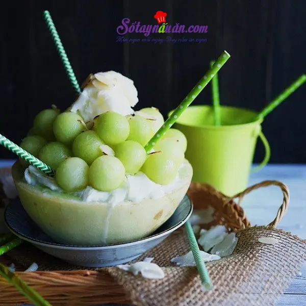 C&aacute;ch l&agrave;m b&aacute;nh mousse dưa lưới 8