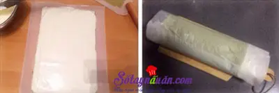 C&aacute;ch l&agrave;m b&aacute;nh b&ocirc;ng lan cuộn vị tr&agrave; xanh 8