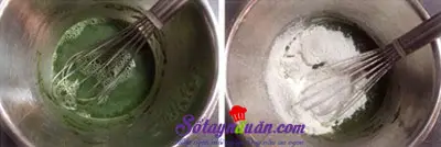 C&aacute;ch l&agrave;m b&aacute;nh b&ocirc;ng lan cuộn vị tr&agrave; xanh 1