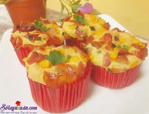 Hướng dẫn cách làm bánh bông lan nhân mặn siêu ngon