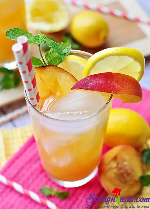 Siro đào pha trà cực ngon