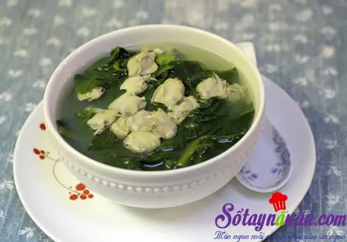 Canh mồng tơi nấu ngao