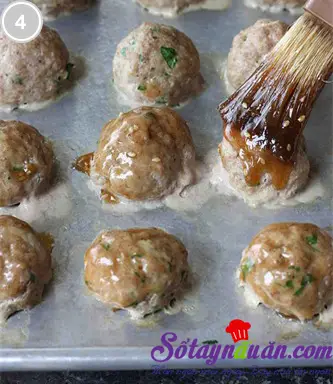 Thịt vi&ecirc;n nướng sốt teriyaki 4