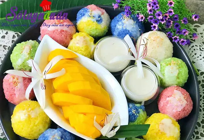 Học làm xôi xoài ngũ sắc dẻo thơm đẹp mắt cực kỳ