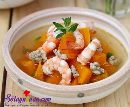 Hướng dẫn cách nấu canh bí đỏ nấu tôm sườn tuyệt ngon